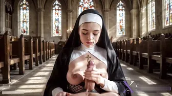 Long Spiritual Lovely Fishnet Nun