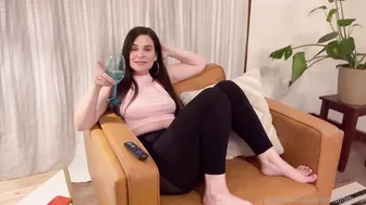 Horny MILF Giannaj Rides Her Dildo on the Sofa Until Her Legs Shake